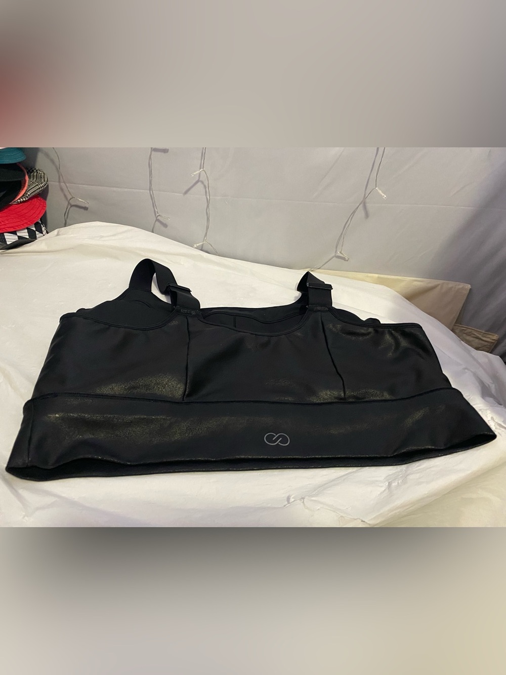 Black Sports Bra with Subtle Logo
